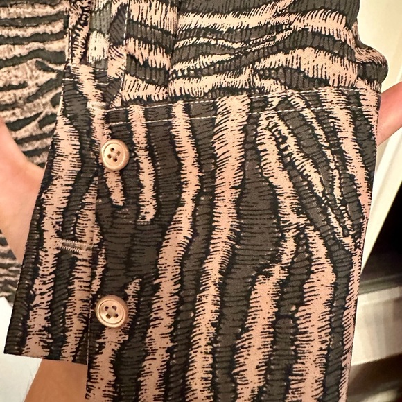 Joie Zebra Print Midi Dress - Black and Pink XS - Picture 2 of 5